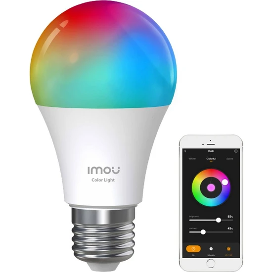 IMOU Akıllı LED WiFi Ampul / Çok Renkli - Ayarlanabilir Işık Şiddeti - Programlama ve Zamanlama  - Uygulama Üzerinden Kontrol - E27 Duy (CL1B-5-E27)