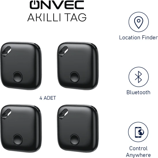 Onvec Smart Tag Akıllı Takip Cihazı 4 adet (Apple uyumlu)
