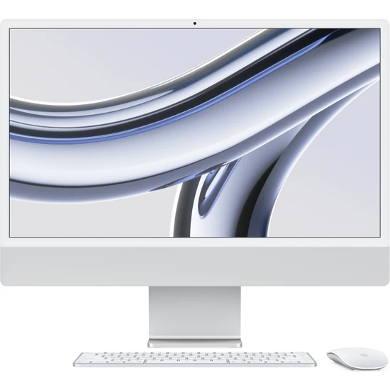 Apple iMac M3 Çip 8GB 256GB SSD macOS 24 All In One Bilgisayar MQR93TU/A Gümüş