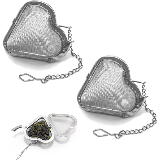 Mahmood Tea Kalp Tasarımlı Silver Paslanmaz Çelik Çay Süzgeci x 2 Adet