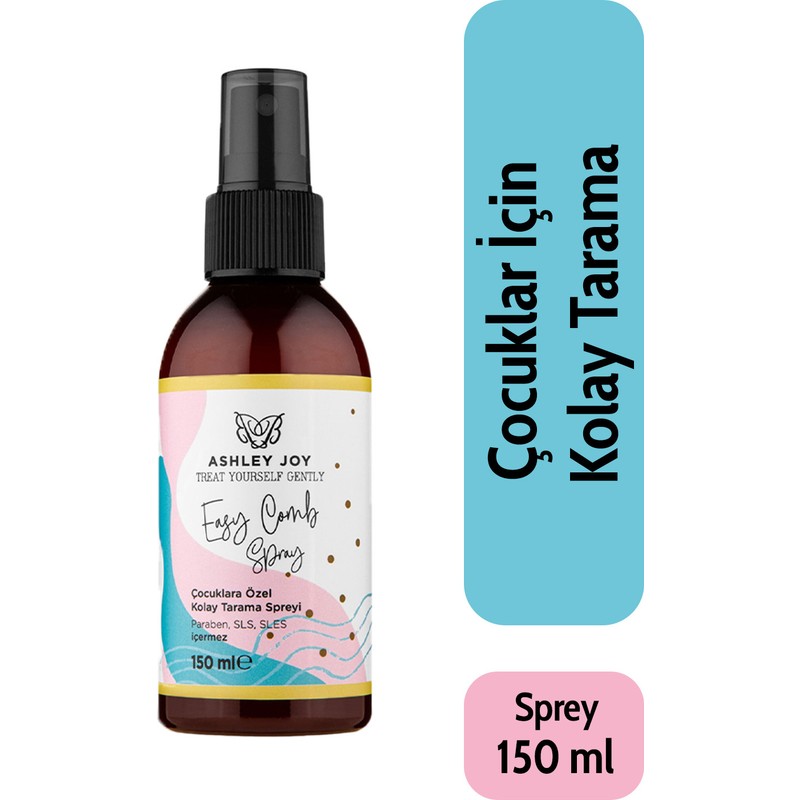 Ashley Joy Çocuklar İçin Hacim Verici Saç Spreyi | Kolay Tarama, Nemlendirici, Parlaklık | 150 ml