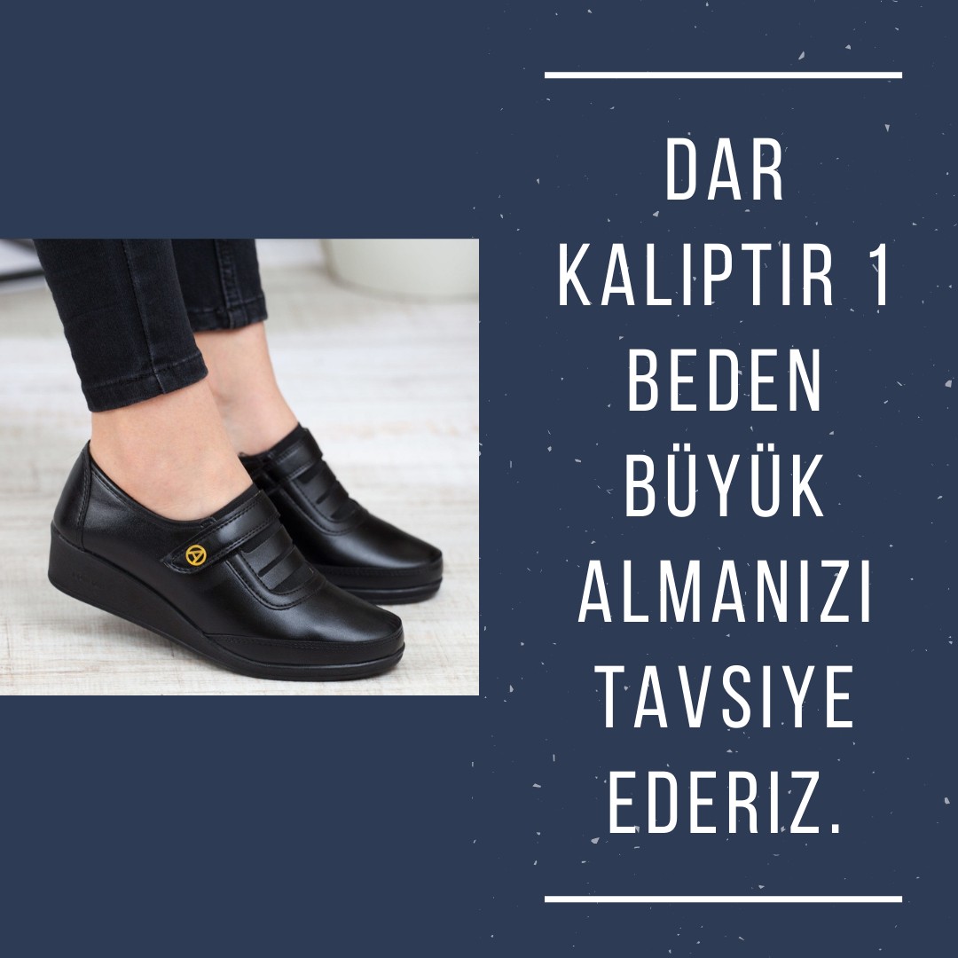 Kaof Shoes Kadın Siyah Klasik Ayakkabı Ortopedik Anne Ayakkabısı Anne Babet Ayakkabı Kadın Günlük Ayakkabı Anne Ayakkabı görsel 3