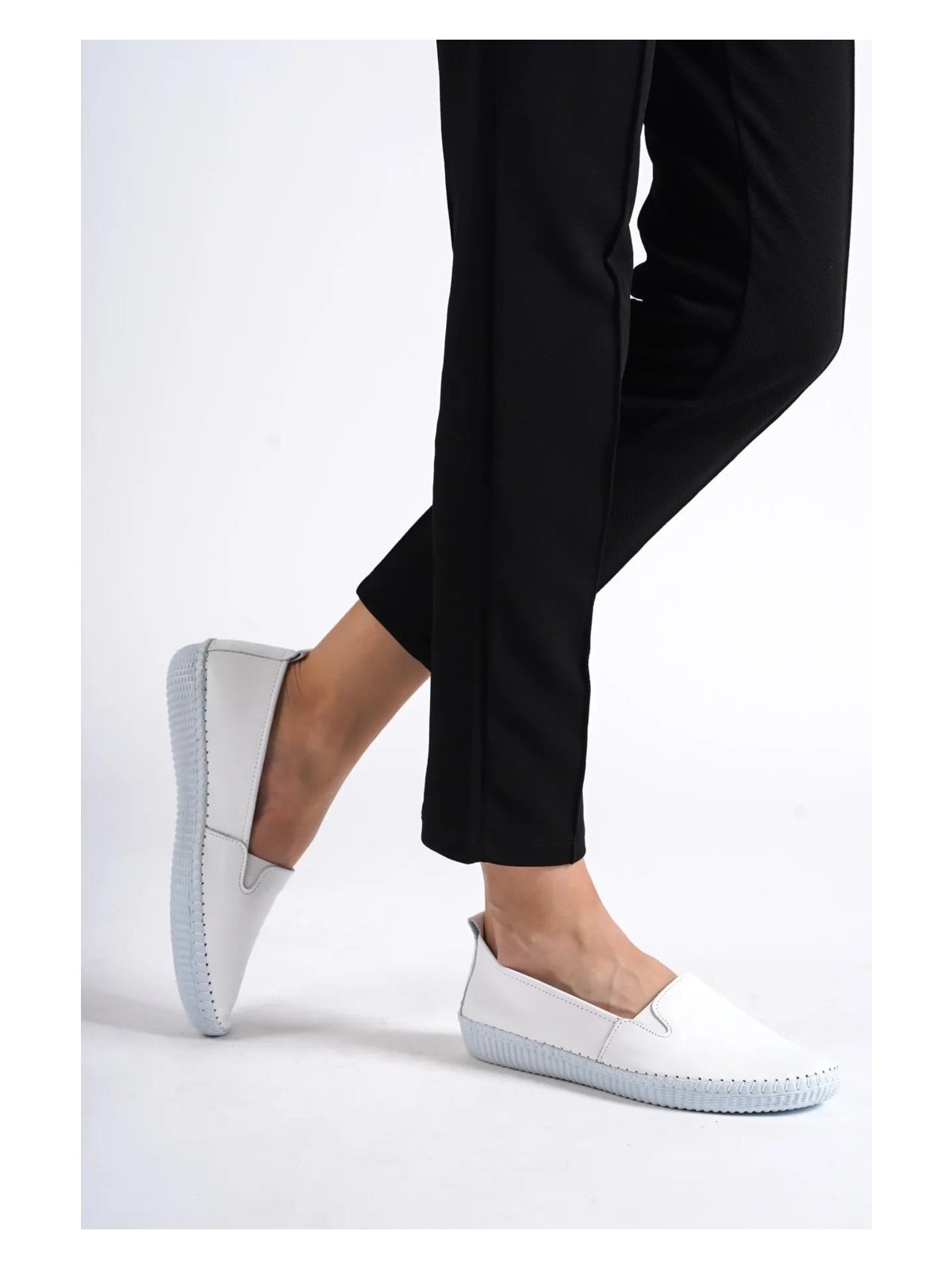 Tarçın Ayakkabı Hakiki Deri Siyah Kadın Deri Babet TRC62-8002 - Görsel 3