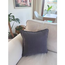 Tuğçe Demir Home Desıgn Koyu Gri Dekoratif Kırlent Kılıfı 43X43
