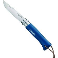 Opinel Inox 8 No Deri Kılıflı Paslanmaz Çakı (Mavi)