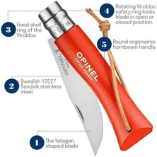 Opinel Inox Trekking 7 No Paslanmaz  Çelik Çakı (Turuncu)