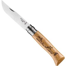 Opinel Inox No 8 Yaban Tavşan Desenli Paslanmaz Çelik Çakı