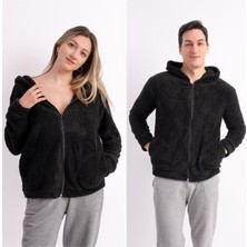 Sweet's Collection Kapüşonlu Welsoft Siyah Ceket