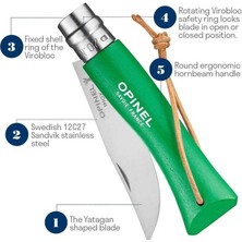 Opinel Inox Trekking 7 No Paslanmaz  Çelik Çakı (Yeşil)