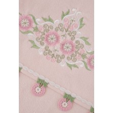 Arliva Home Alıze Kadıfe Nakıslı Çeyız Havlusu Pudra 30X50