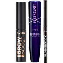 Avon Exxtravert Maskara Göz Kalemi Ve Kaş Jeli  Paketi