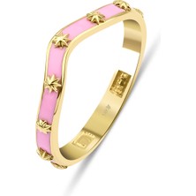 Kairos Jewelry 14 Ayar Altın Kuzey Yıldızlı Pembe Mineli Yüzük KRS243-14GR