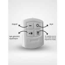 Hero Led 3 Watt Uzaktan Kumandalı Yapışkanlı Kablosuz Pilli LED 3'lü Spot LED Lamba