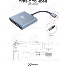 Aggiy Type-C To Hdmı Adaptör Usb-C Adaptör+ USB 3.0 Hub