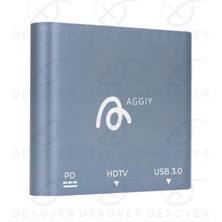 Aggiy Type-C To Hdmı Adaptör Usb-C Adaptör+ USB 3.0 Hub