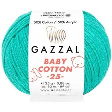 Gazzal Baby Cotton 25 El Örgü Ipi Lagün 3426