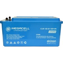 Megacell 12.8V 150AH Lifepo4 Lityum Demir Fosfat Akü ABS KASA 150 A Amber 12 V Volt Lifepo4