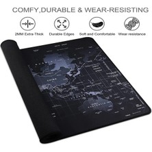 70x30 Cm Dünya Desenli Büyük Boy Gaming Mouse Pad Kaydırmaz Taban