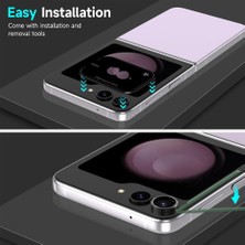 Enfein Galaxy Z Flip 5 Ile Uyumlu Lens Koruyucu Darbe ve Kırılma Önleyici Kamera Koruyucu Yeşil