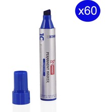 Mikro Jumbo Permanent Marker 10 mm MR 6010 Kesik Uç Mavi 60 Adet