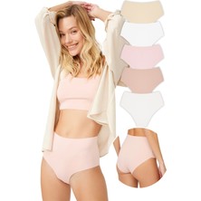 COTTONHILL Yüksek Bel Basic Lazer Kesim Bikini Külot 5'li Paket