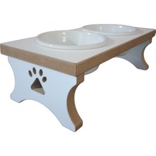RealWood  Seramik Kaseli Kedi - Köpek Mama ve Su Kabı Standı-2*400 ml.