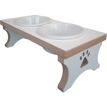 RealWood  Seramik Kaseli Kedi - Köpek Mama ve Su Kabı Standı-2*400 ml.