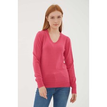 Fashion Friends Regular Fit V Yaka Kazak Kadın Kazak 23K0778K1