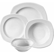 Kütahya Porselen Çisil Beyaz 12 Kişilik 48 Parça Yemek Takımı Porselen Malzeme ile Düz Tema
