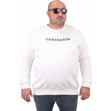 Starbattal Erkek Büyük Beden Sıfır Yaka Sweat Bless 23205 Ekru