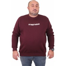 Starbattal Erkek Büyük Beden Sıfır Yaka Sweat Streetwear 23206 Murdum
