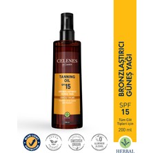 Celenes Herbal Bronzlaştırıcı Güneş Yağı Spf 15+ 200 ml