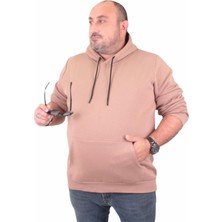 Starbattal Büyük Beden Erkek Basic Sweat Kapüşonlu 11700 S.kahve