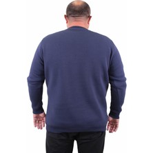 Starbattal Erkek Büyük Beden Sıfır Yaka Sweat Only Free 23202 Indıgo