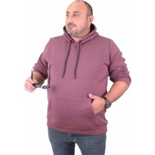 Starbattal Büyük Beden Erkek Basic Sweat Kapüşonlu 11700 Eflatun
