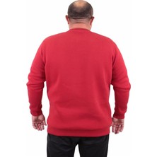 Starbattal Erkek Büyük Beden Sıfır Yaka Sweat Conture Club 23203 Kırmızı