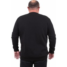 Starbattal Erkek Büyük Beden Sıfır Yaka Sweat Conture Club 23203 Sıyah