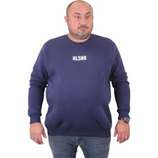 Starbattal Erkek Büyük Beden Sıfır Yaka Sweat Hlsnk 23204 Indıgo