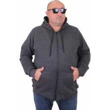 Starbattal Büyük Beden Unisex Kapüşonlu 3ip Sweat 11701 Antrasit Melanj