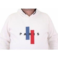 Starbattal Erkek Büyük Beden Kapuşonlu Sweat Paris 23209 Ekru