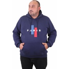 Starbattal Erkek Büyük Beden Kapuşonlu Sweat Paris 23209 Indıgo