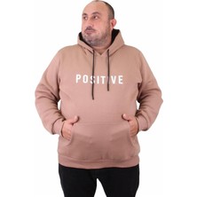 Starbattal Erkek Büyük Beden Kapuşonlu Sweat Positive 23211 S.kahve