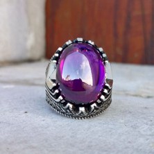 FK Gümüş Ametist Zirkon Taşlı Erkek Yüzük