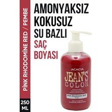 JEAN'S COLOR Jean’s Color Amonyaksız Pembe Renkli Saç Boyası 250 ml Kokusuz Su Bazlı Pink Rhodomine Red Hair Dye