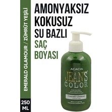 JEAN'S COLOR Jean’s Color Amonyaksız Zümrüt Yeşili Renkli Saç Boyası 250 ml Kokusuz Su Bazlı Emerald Glamour Hair Dye