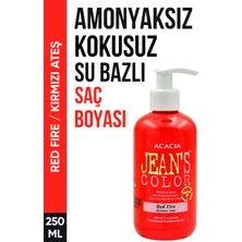 JEAN'S COLOR Jean’s Color Amonyaksız Kırmızı Ateş Renkli Saç Boyası 250 ml Kokusuz Su Bazlı Red Fire Hair Dye