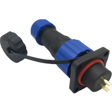 Powermaster SD16 Su Geçirmez 2 Pin 16 mm Dörtgen Konnektör (Fiş-Soket/erkek-Dişi)