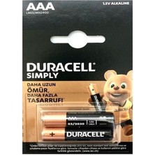 Duracell Simply Alkalin Aaa Ince Kalem Pil 1.5V 2'li  LR03- MN2400