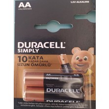 Duracell Simply Alkalin Aa Ince Kalem Pil 1.5V 2'li  LR86- MN1500