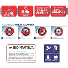 Kar Çorabı X-Large Ebat Yeni Nesil Kolay Montaj Zincir Muadili